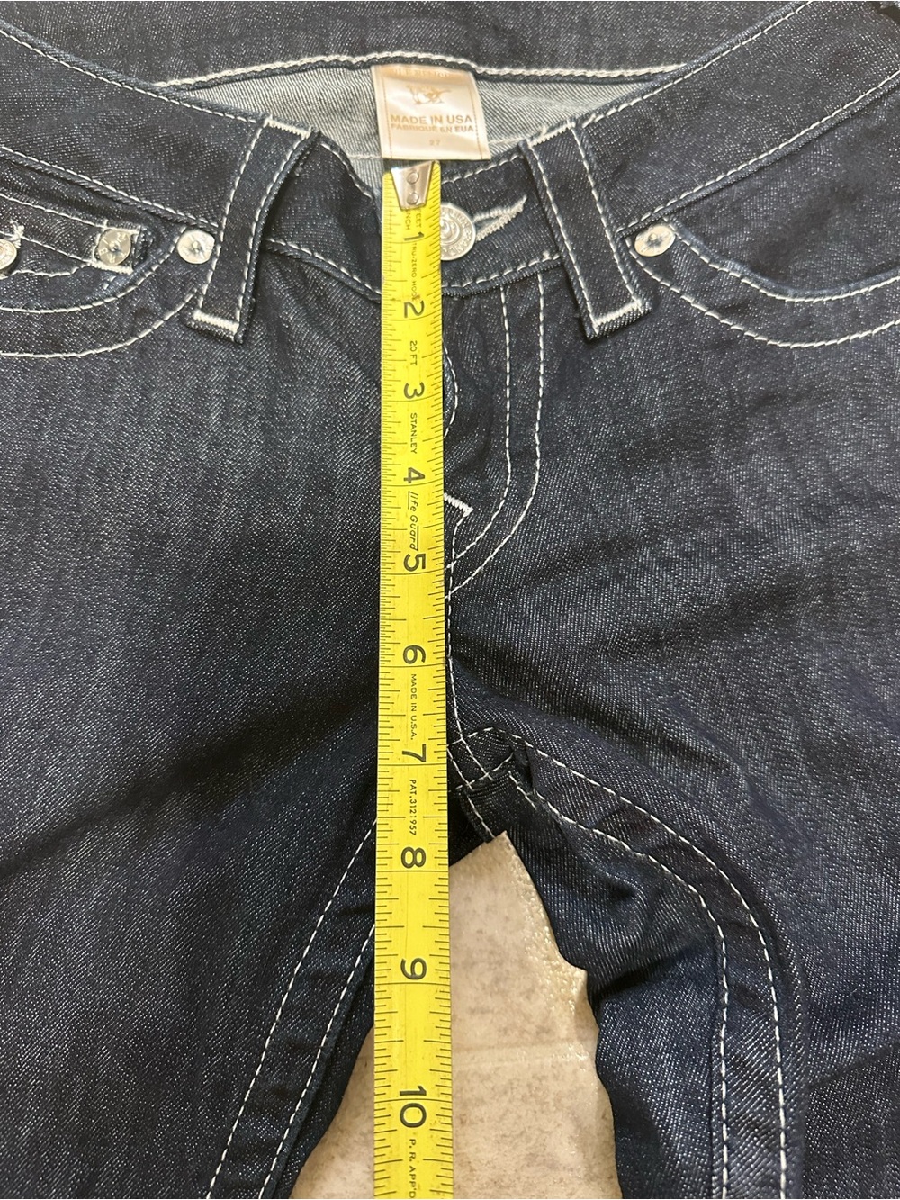 True Religion Womens Jeans Size 27 Dark Wash Rhinestone Flap Pocket USA - Picture 4 of 11